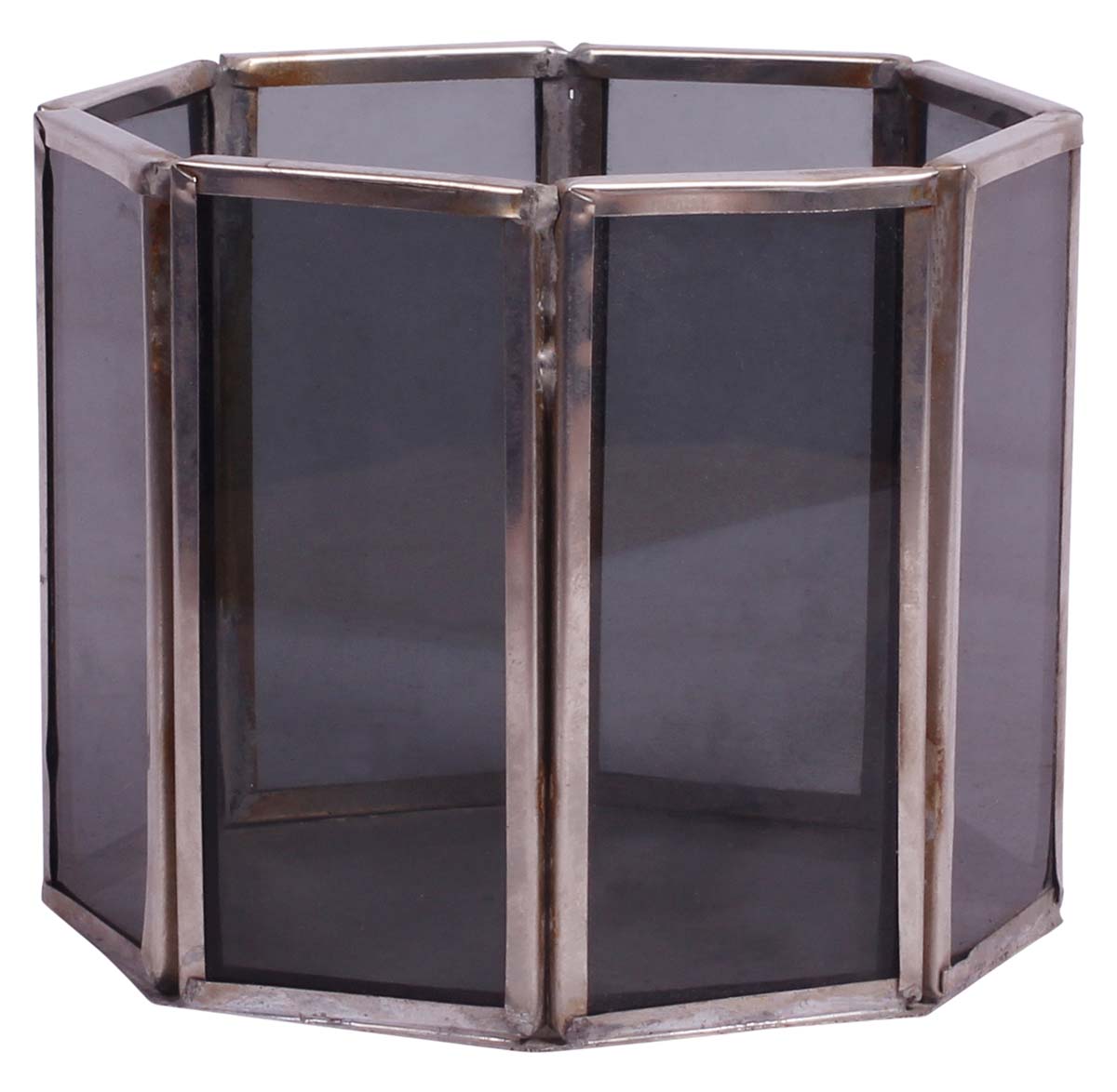 Polygon-Shaped Pen Stand - Handmade in Steel & Glass - Holders & Organizers - Working Desk / Study Table Accessories - Home / Office Decor - Buy in Bulk Wholesale